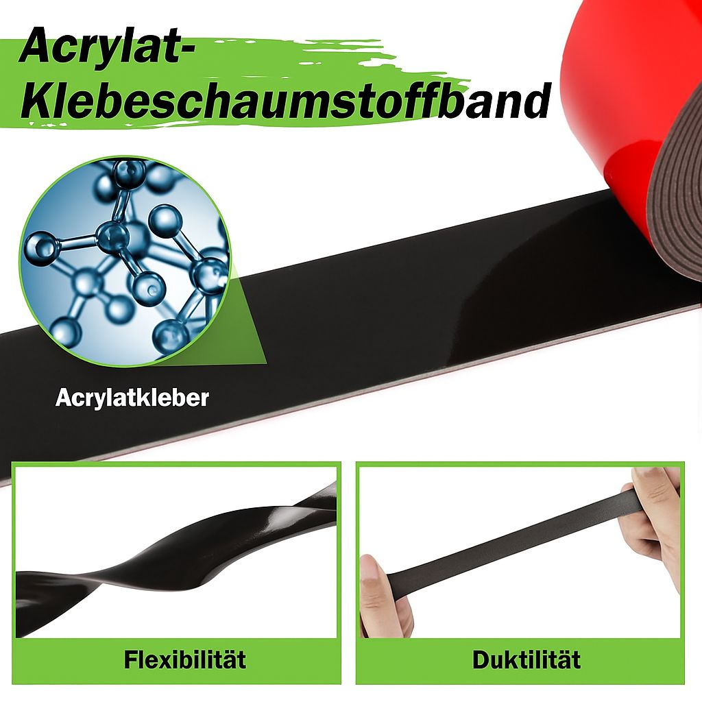 Doppelseitiges Montageband 5 m – stark haftend & wetterfest