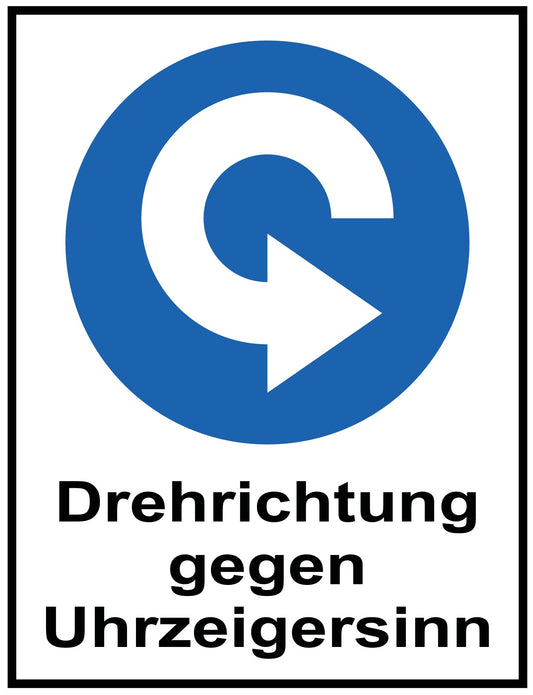 Drehrichtung gegen Uhrzeigersinn