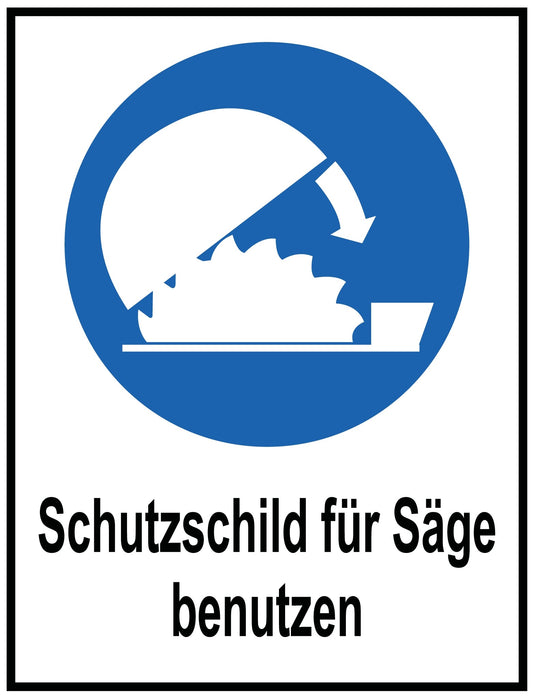 Schutzschild für Säge benutzen