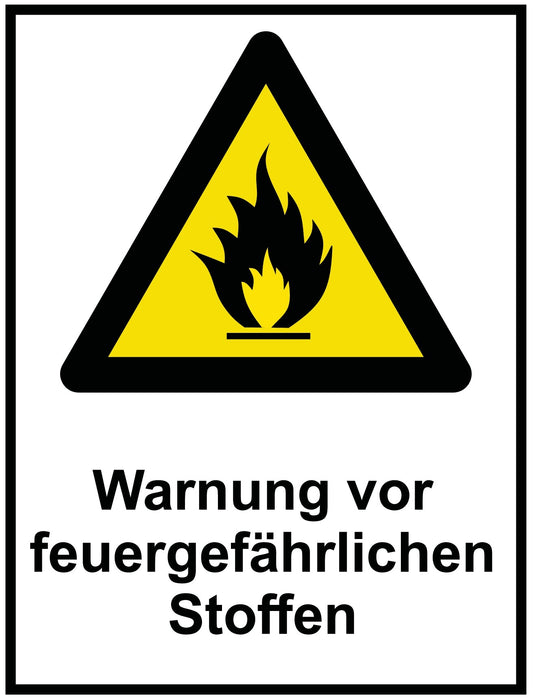 Warnung vor feuergefährlichen Stoffen