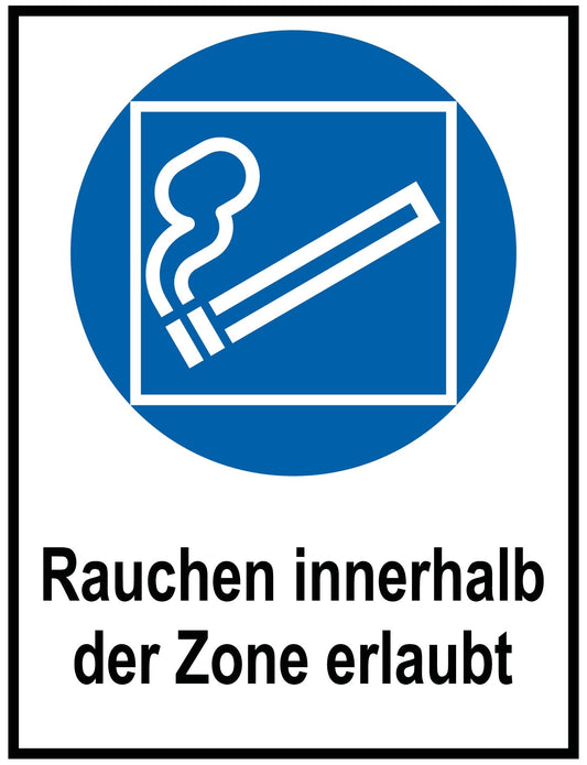 Rauchen innerhalb der Zone erlaubt