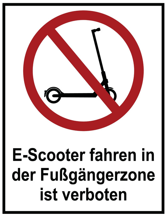E-Scooter fahren in der Fußgängerzone ist verboten