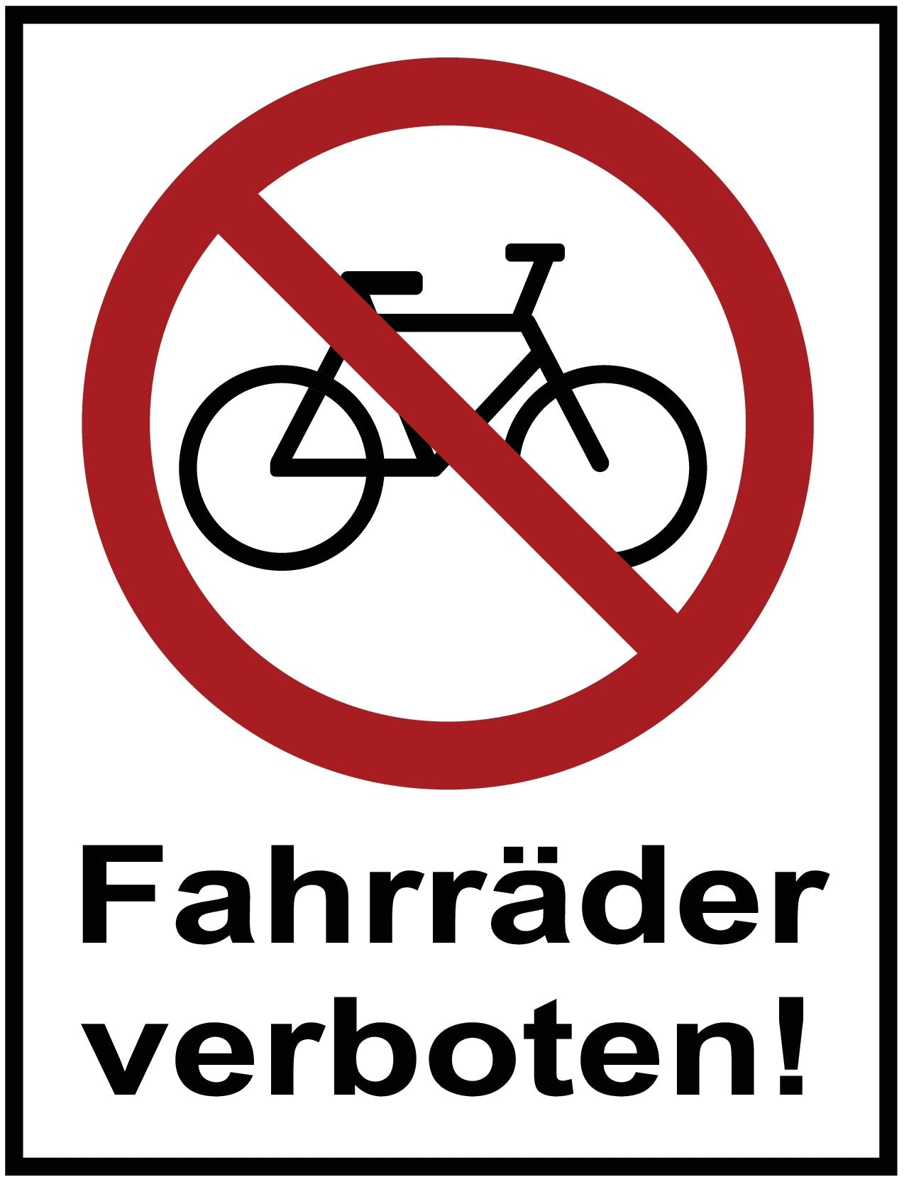 Fahrräder verboten!