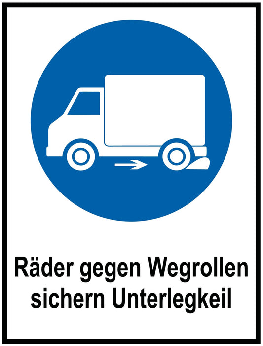 Räder gegen Wegrollen sichern Unterlegkeil